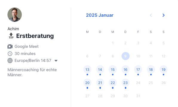 Terminkalender für die Erstberatung